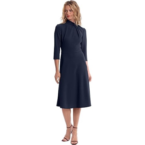Mock-line-Dress-with-Twist-Neck-Detail